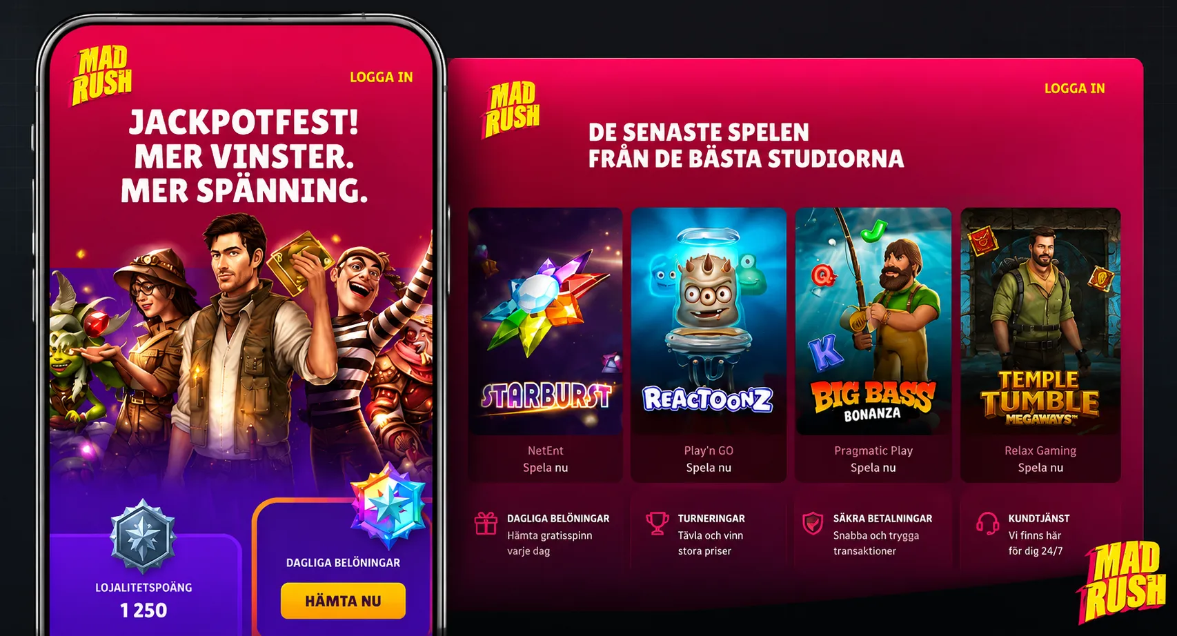 Bästa skattefria casino i utlandet: Mad Rush Casino — Utländska casino
